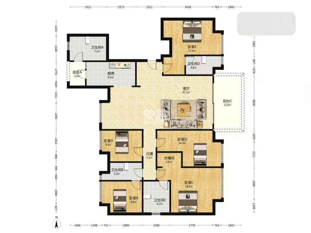 碧桂园江山一品  4室2厅2卫    77.0万