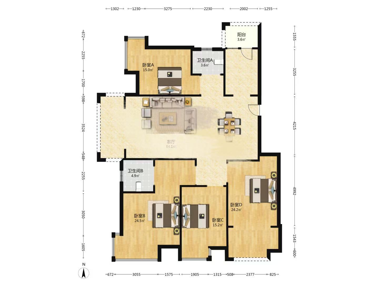 磐龙生态社区  4室2厅2卫    48.0万