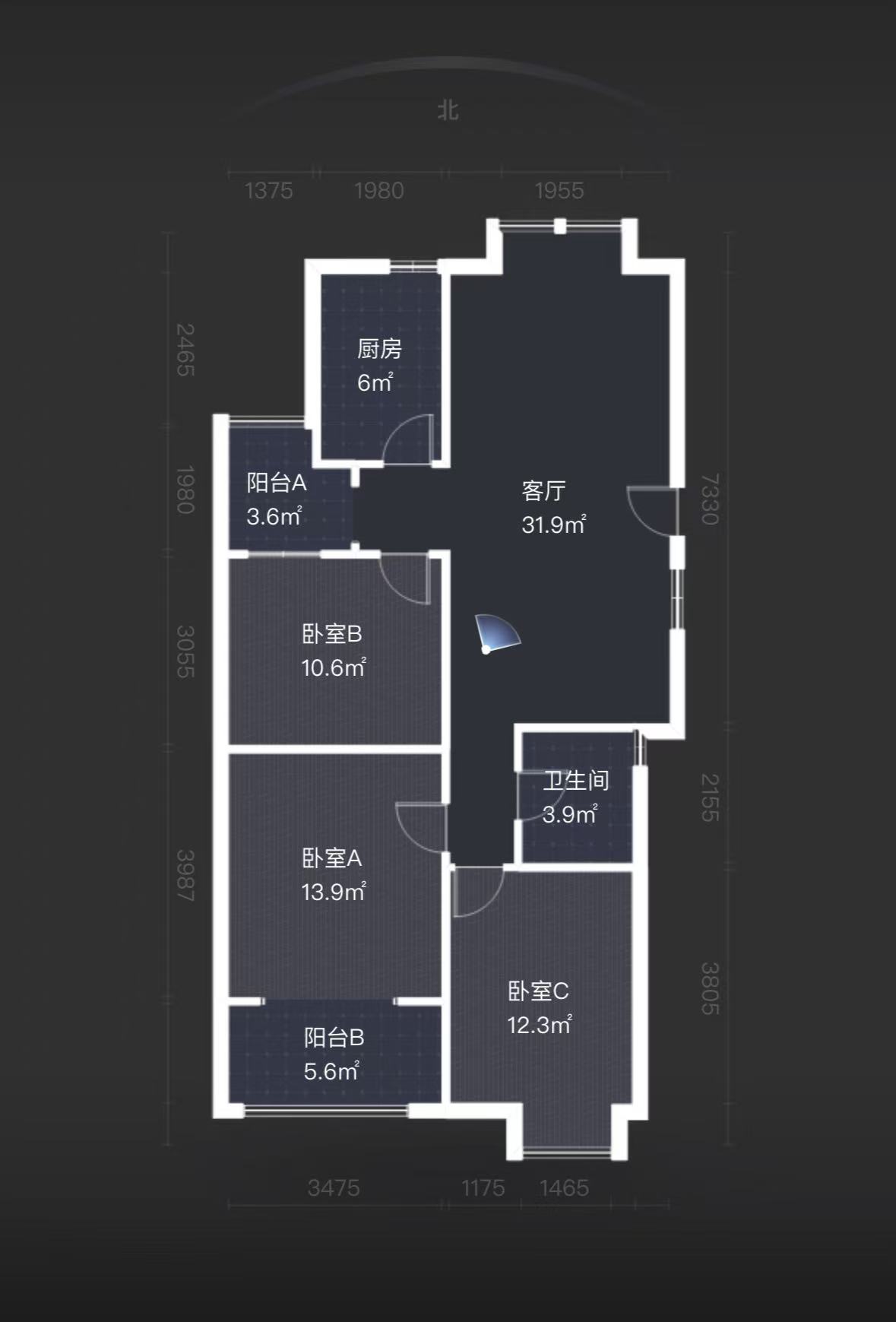 泰山公馆  3室2厅1卫    48.8万室内图