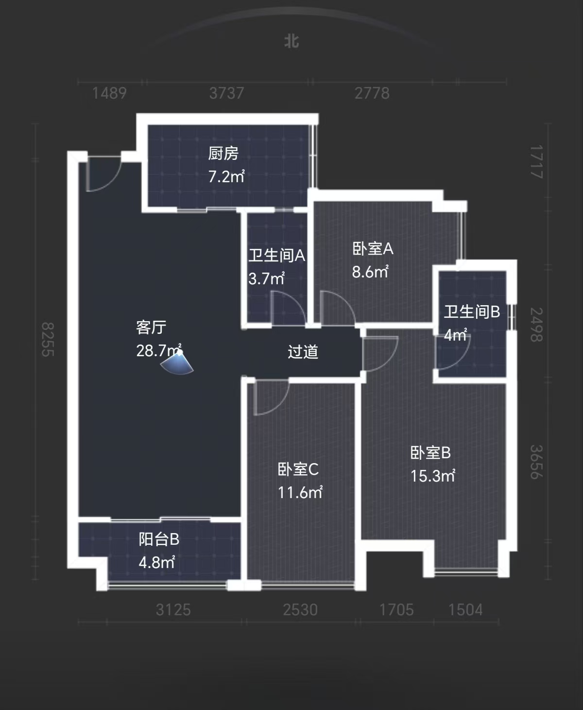 奥园广场 3室2厅2卫 64.8万 奥园广场 3室2厅2卫 64.8万室内图