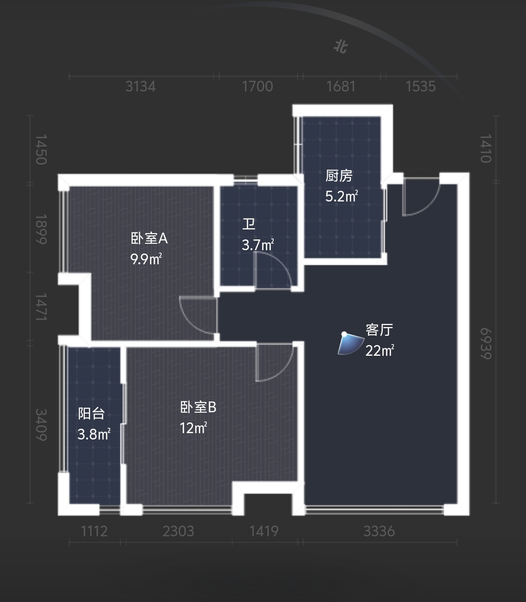大汉希尔顿 2室2厅1卫 48.0万 大汉希尔顿 2室2厅1卫 48.0万室内图