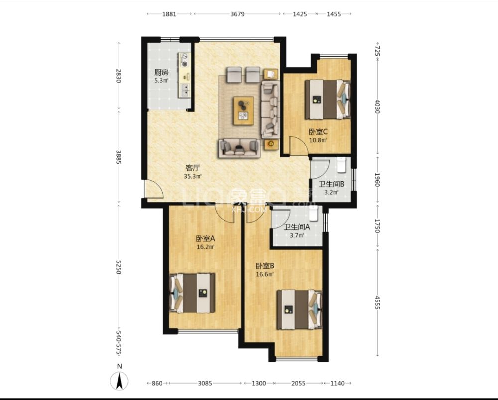 西郡佳园  4室2厅2卫    52.0万