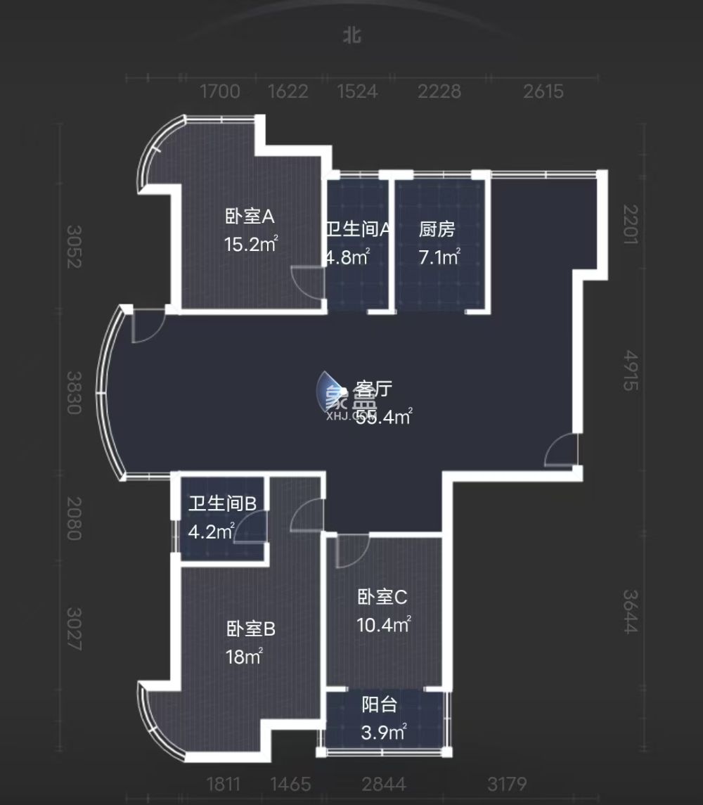 天元区锦绣华都  4室2厅2卫    74.8万