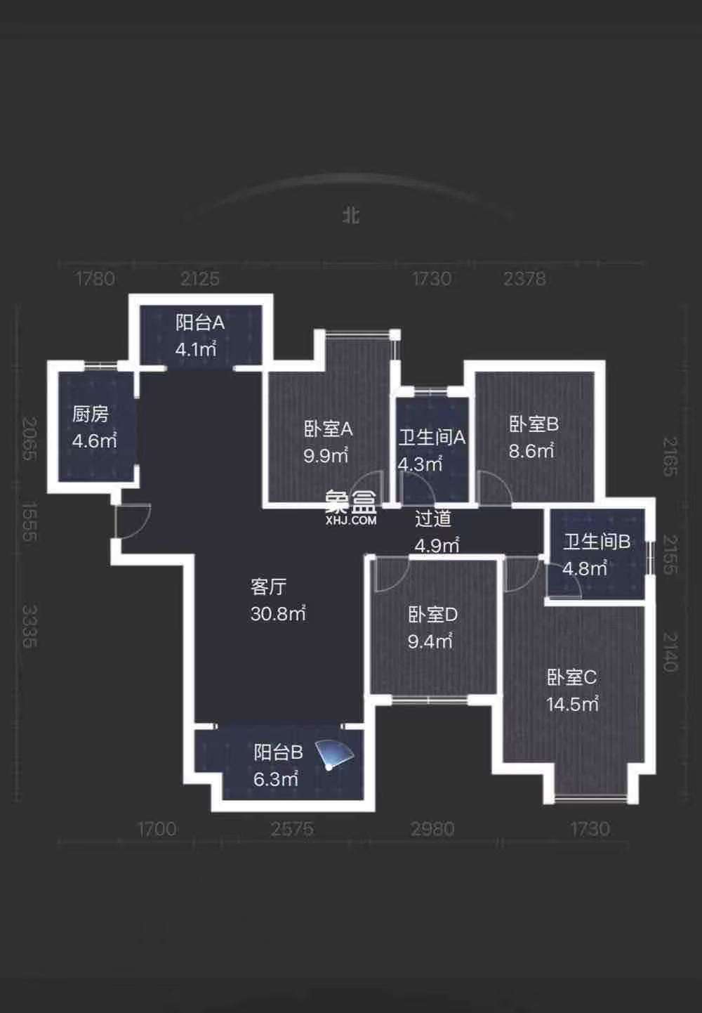 华晨神农府  4室2厅1卫    66.8万