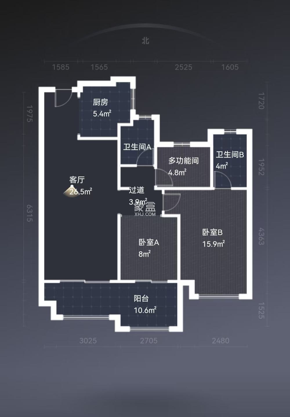 金地天元汇（金地名悦湾）  3室2厅2卫    56.0万