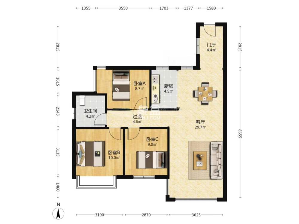 中房天玺湾  3室2厅1卫    41.8万