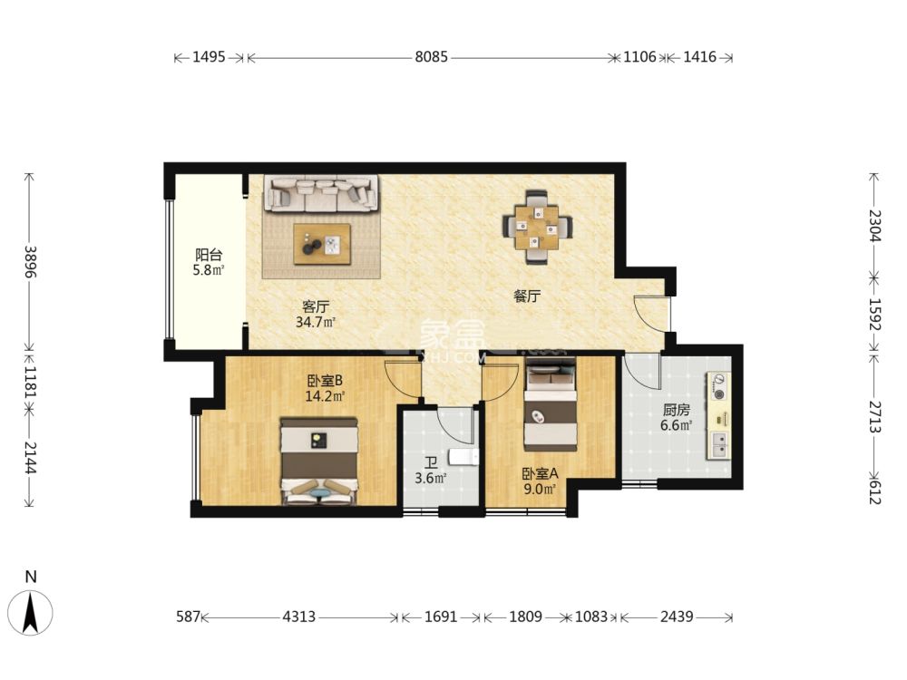 公园道一号(兆富佳园）  2室2厅1卫    35.0万