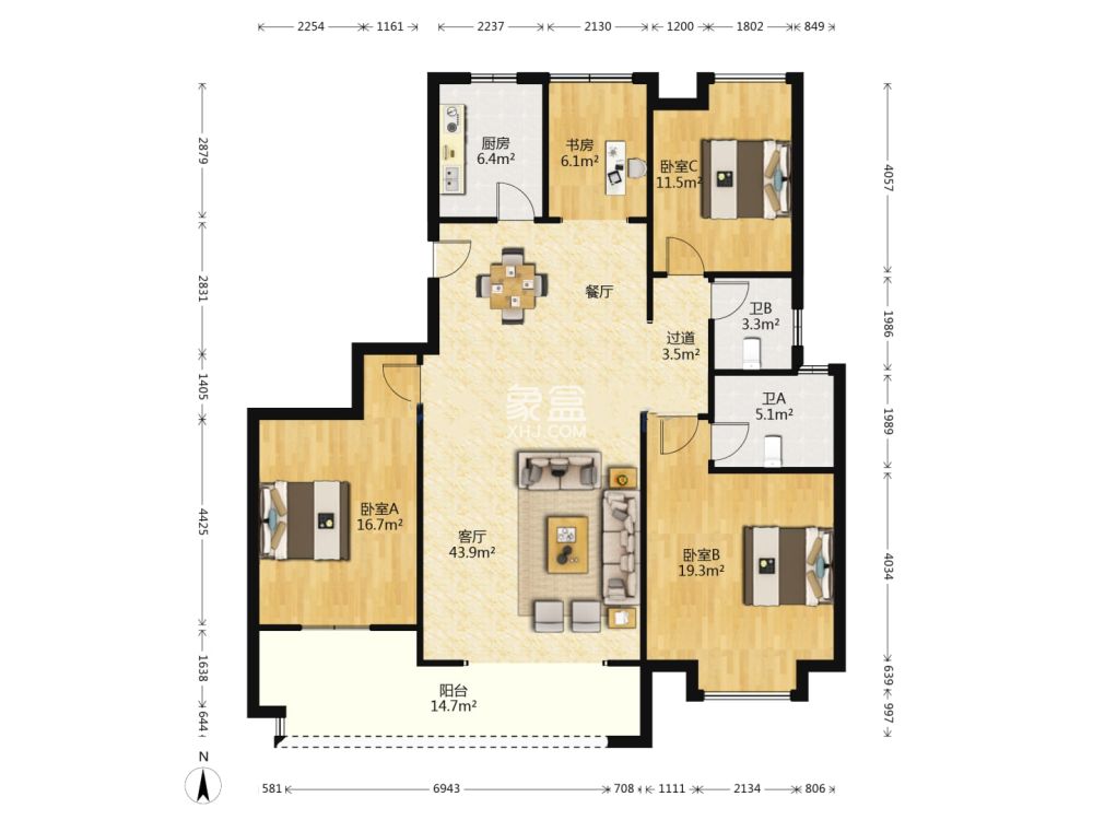 上善国际（翰林府）  4室2厅2卫    55.8万