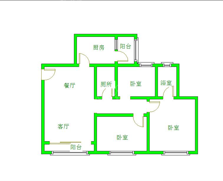 锦绣光华  3室1厅1卫   2200.00元/月室内图1