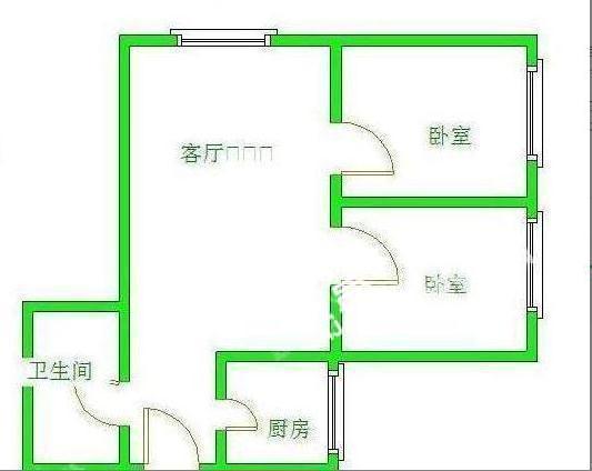 天府鹤林-西区（一期）  2室1厅1卫   1800.00元/月户型图