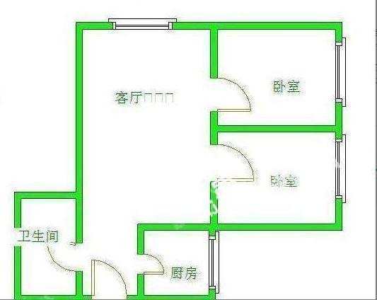 天府鹤林-西区（一期）  2室1厅1卫   1800.00元/月户型图