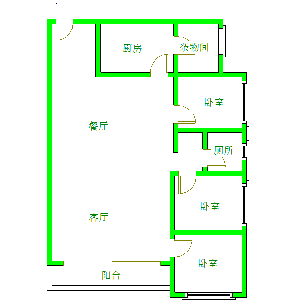 俊发时光俊园  3室2厅1卫   2600.00元/月室内图1