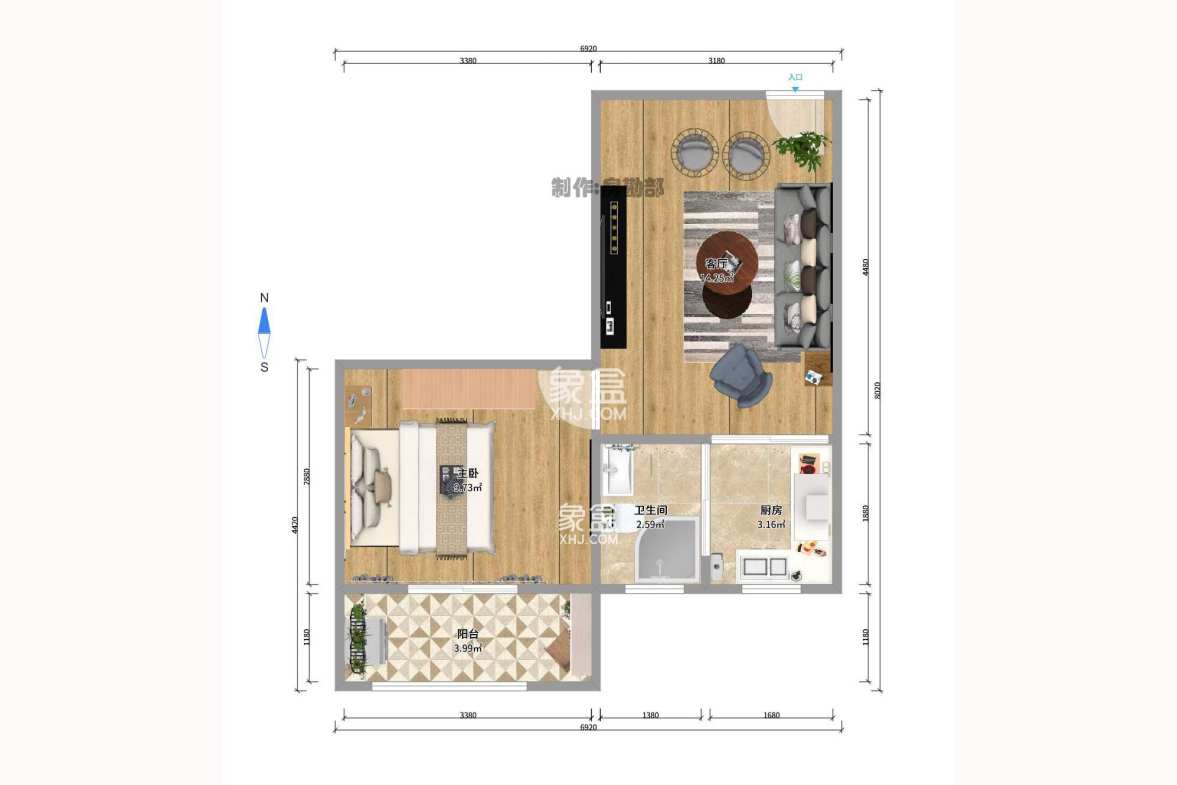星典时代  1室0厅1卫    800.0元/月 星典时代  1室0厅1卫    800.0元/月户型图