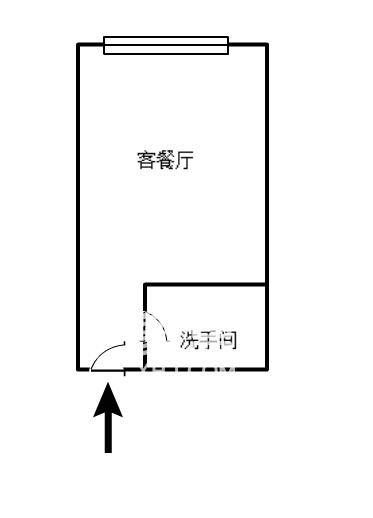 鸿益广场  1室1厅1卫   900.00元/月户型图