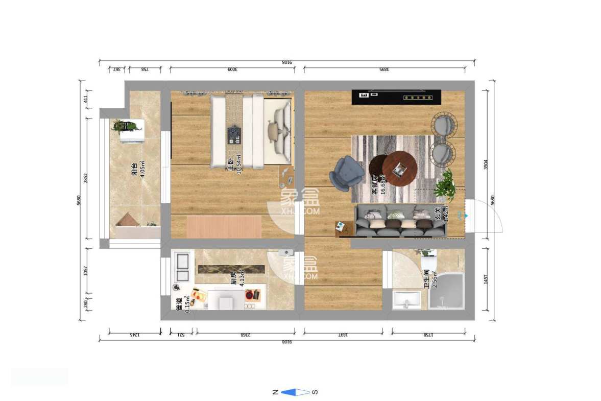 恒丰天湘华庭 1室1厅1卫 1700.0元/月 恒丰天湘华庭 1室1厅1卫 1700.0元/月户型图