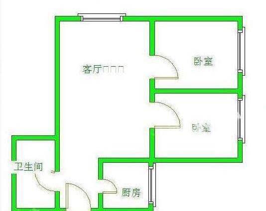 二江花园  2室1厅1卫   1900.00元/月室内图1