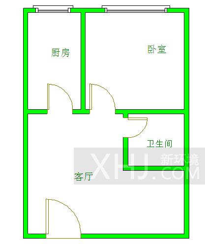 千和馨城  1室1厅1卫   1600.00元/月室内图1