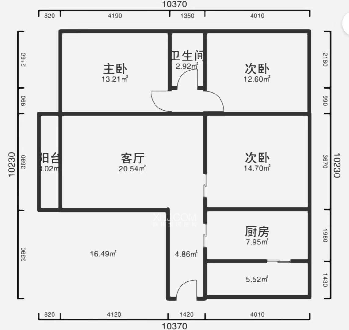 龙锦苑  3室2厅2卫   2000.00元/月室内图1