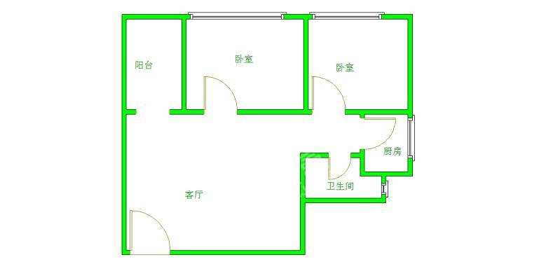 左右小区  1室1厅1卫   1400.00元/月户型图