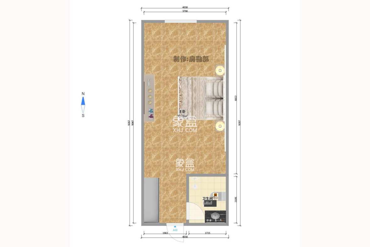 西湖星城公馆  1室1厅1卫    31.0万 西湖星城公馆  1室1厅1卫    31.0万户型图