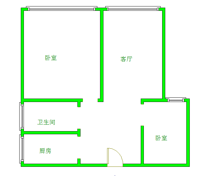 保利心语四期  2室1厅1卫   2600.00元/月室内图1