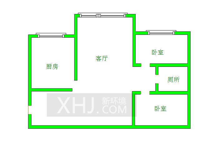 齐力碧水湾  2室2厅1卫   2000.00元/月室内图1