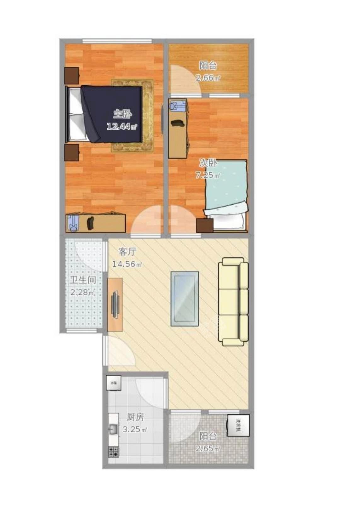 碧桂园  3室2厅2卫   108.00万户型图