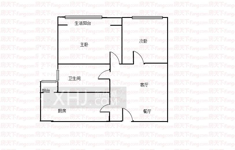 中大君悦金沙九期  2室1厅1卫   2500.00元/月室内图1