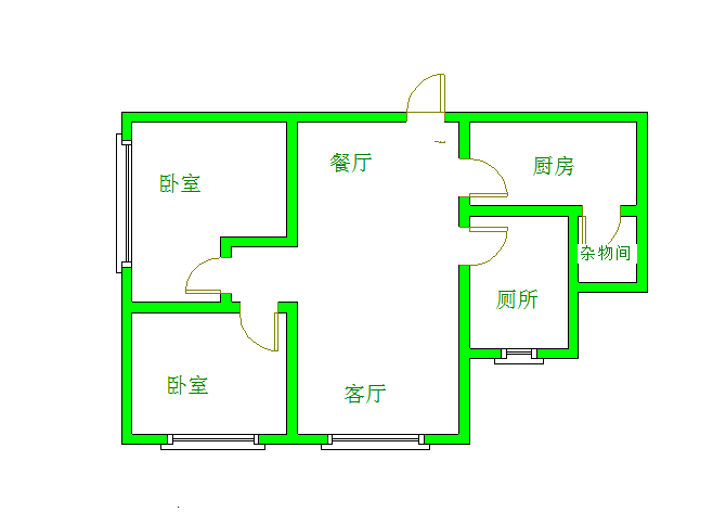 俊发时光俊园  2室1厅1卫   2300.00元/月室内图1