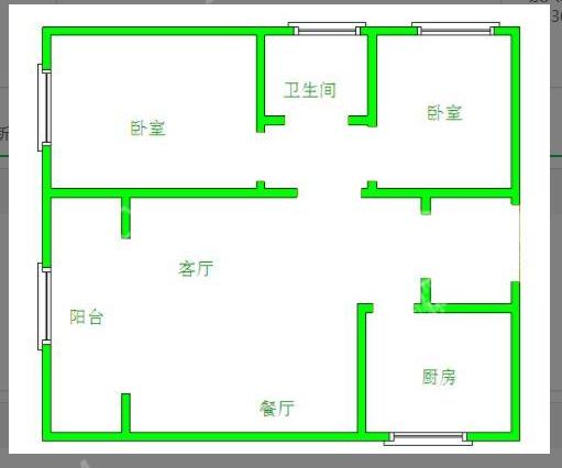 保利叶语  2室1厅1卫   1300.00元/月室内图1