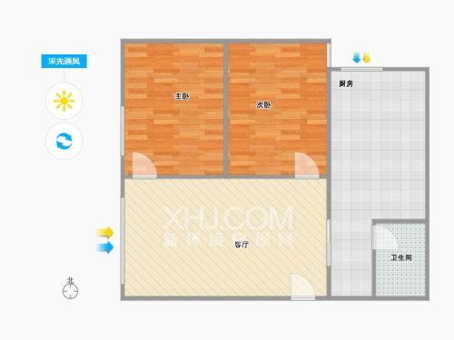 渔安新城B组团  2室1厅1卫   2000.00元/月室内图1