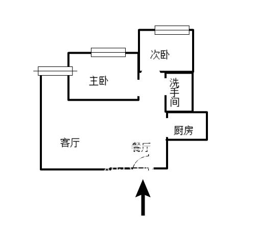 金色荷塘  2室2厅1卫   1400.00元/月户型图