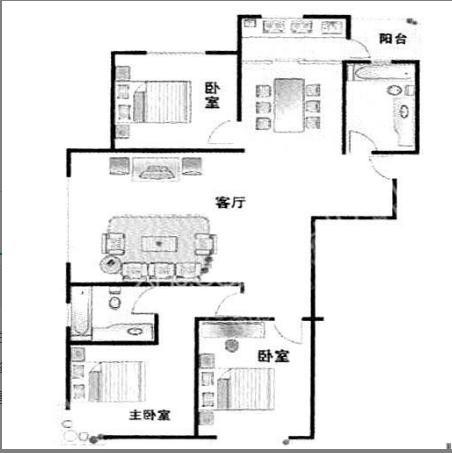 中信城佐岸  3室2厅2卫   160.00万室内图1