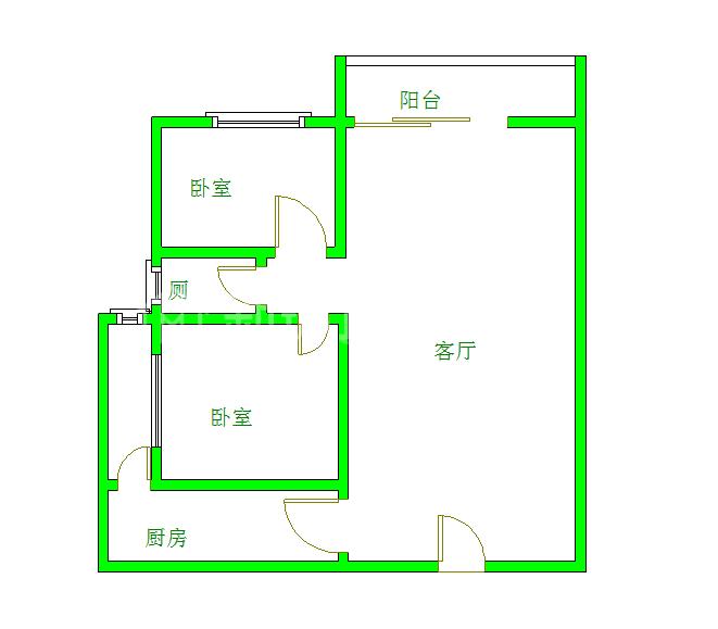 光华美邻  2室1厅1卫   2500.00元/月室内图1