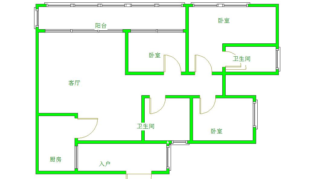 光华欣苑  3室2厅2卫   2400.00元/月室内图1