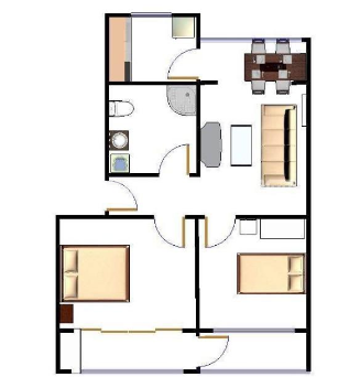 鑫苑鑫都汇  3室1厅1卫   2200.00元/月室内图1