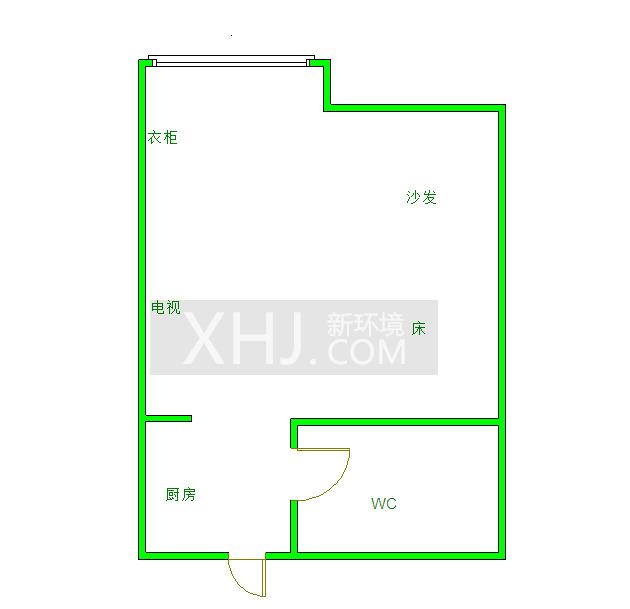 上品优空间  1室0厅1卫   1600.00元/月室内图1