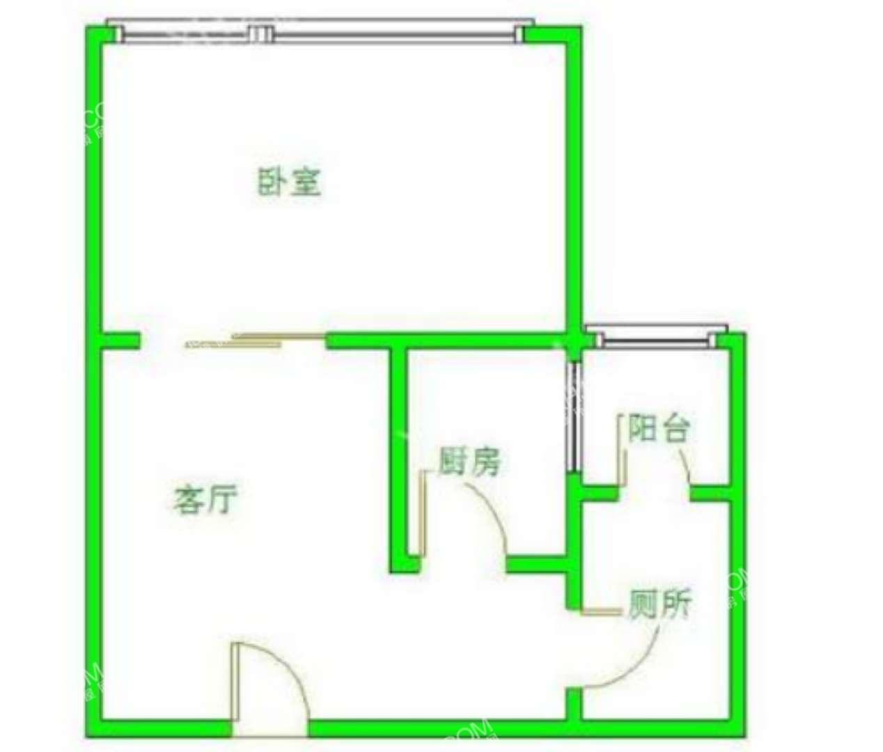 清河庭苑  1室1厅1卫   1200.00元/月室内图1