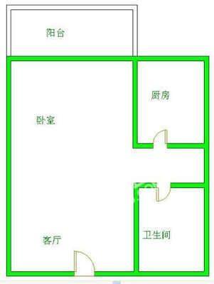 二江花园  2室1厅1卫   1800.00元/月户型图