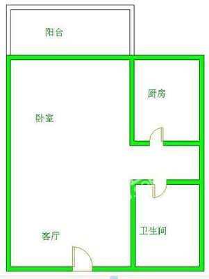 二江花园  2室1厅1卫   1800.00元/月户型图