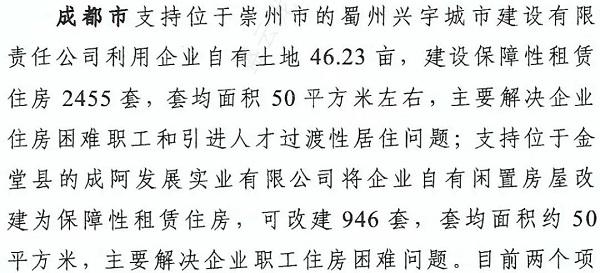 住建部推广成都保障性租赁住房工作经验