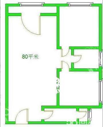 清河庭苑  2室2厅1卫   2000.00元/月户型图