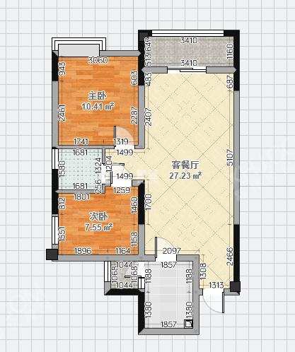 清凤时代城 2室1厅1卫 5500.00元/月 清凤时代城 2室1厅1卫 5500.00元/月户型图
