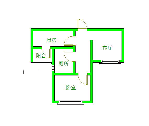 馨光华庭  1室1厅1卫   1550.00元/月室内图1