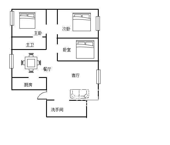 圣华名城建设北路110号 3室2厅1卫 60.0万 圣华名城建设北路110号 3室2厅1卫 60.0万户型图