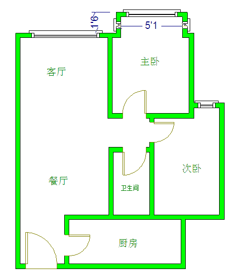 和谐家园1期  2室2厅1卫   2300.00元/月室内图1