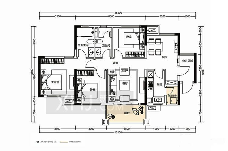 珠江郦城公园1号户型图