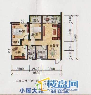 聚富鸿景山庄户型图