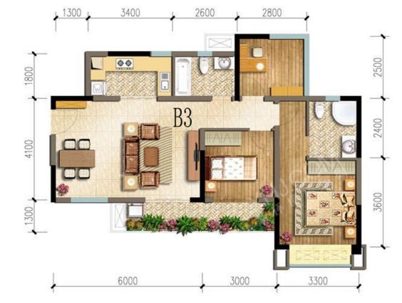 蓝光花满庭3期户型图