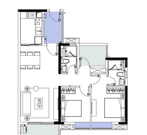 实地蔷薇国际户型图